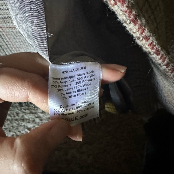 Rouje Textured Knit Jacket in Brown and Red - Picture 3 of 3